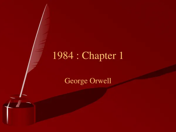 1984 : Chapter 1