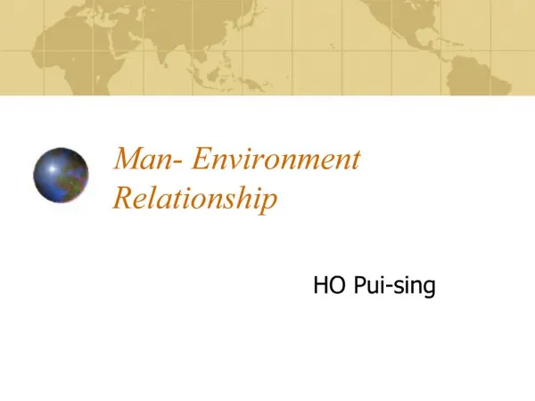 Man- Environment Relationship