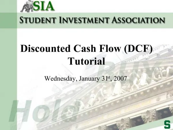 Discounted Cash Flow DCF Tutorial