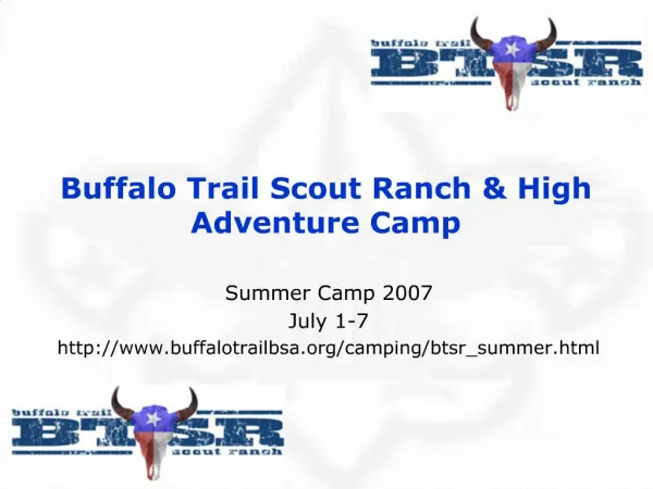 Buffalo Trail Scout Ranch High Adventure Camp