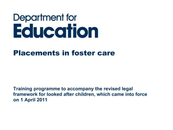 Placements in foster care