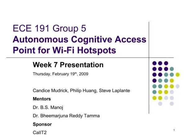 ECE 191 Group 5 Autonomous Cognitive Access Point for Wi-Fi Hotspots