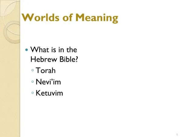 Worlds of Meaning