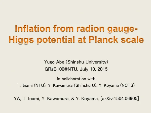 Inflation from radion gauge-Higgs potential at Planck scale