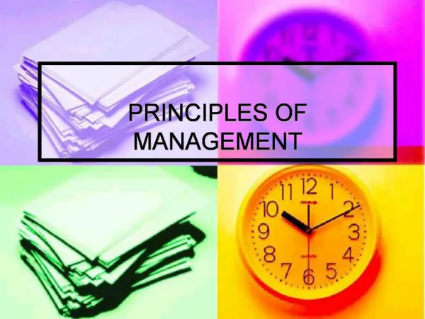 PRINCIPLES OF MANAGEMENT