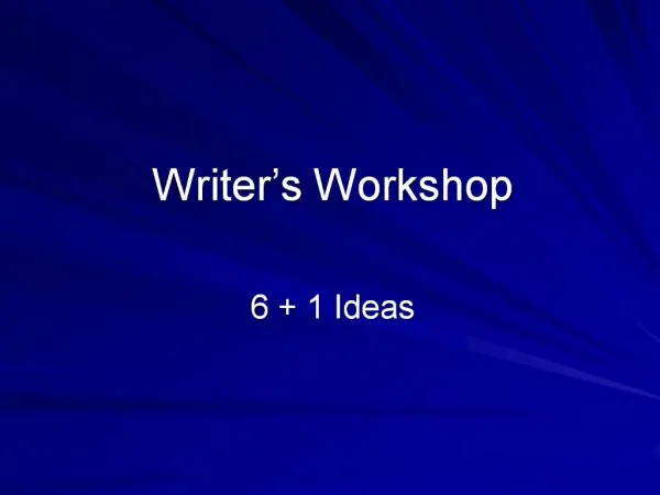 Writer s Workshop