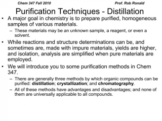 Purification Techniques - Distillation - slide 1