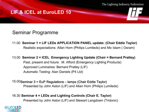 LIF ICEL at EuroLED 10
