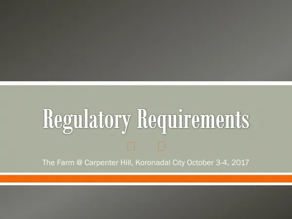 Regulatory Requirements