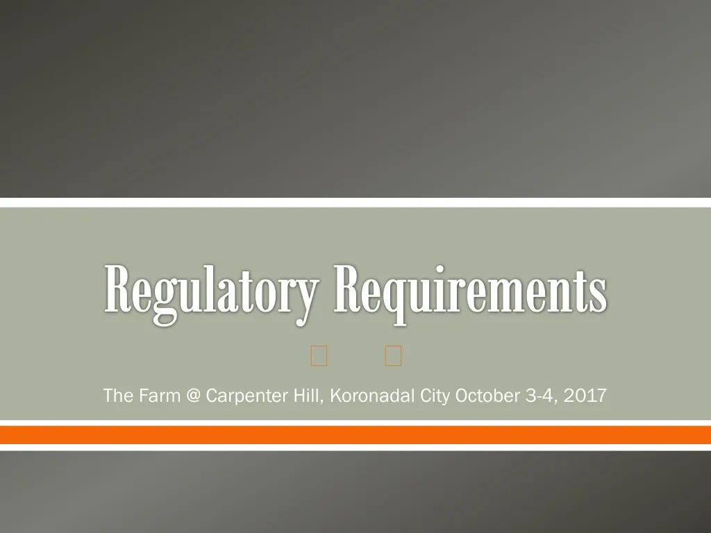 regulatory requirements