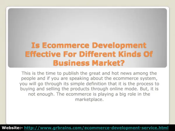Is Ecommerce Development Effective For Different Kinds