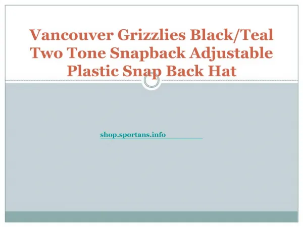 Vancouver Grizzlies Black/Teal Two Tone Snapback Adjustable