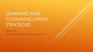 Learning and Communication Strategies - slide 1