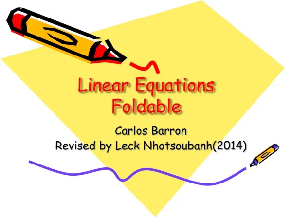 Linear Equations Foldable