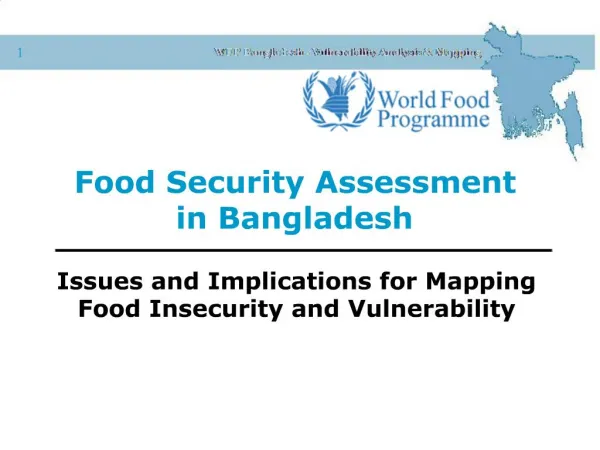 Food Security Assessment in Bangladesh
