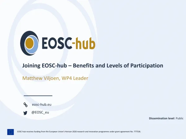 Joining EOSC-hub – Benefits and Levels of Participation