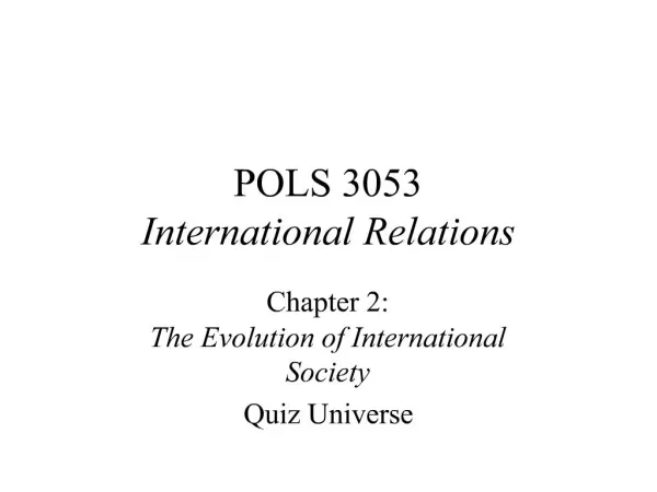POLS 3053 International Relations