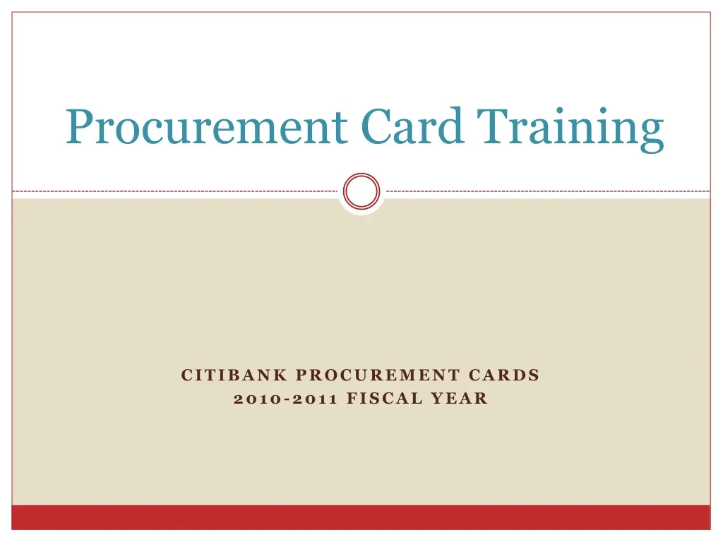 procurement card training