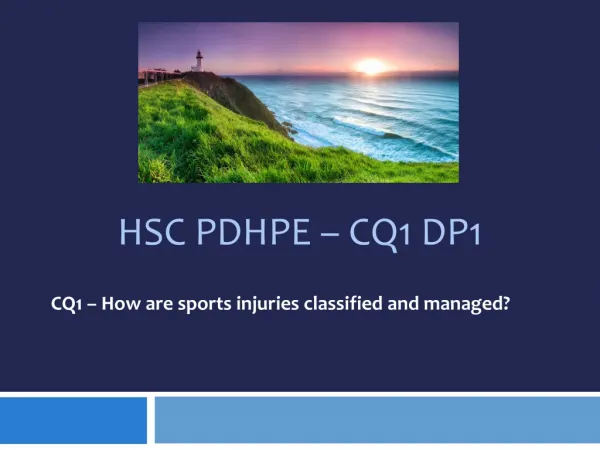 CQ1 – How are sports injuries classified and managed ?