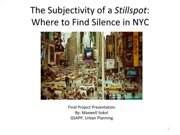 The Subjectivity of a Stillspot: Where to Find Silence in NYC