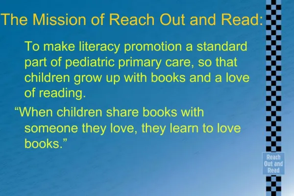 The Mission of Reach Out and Read: