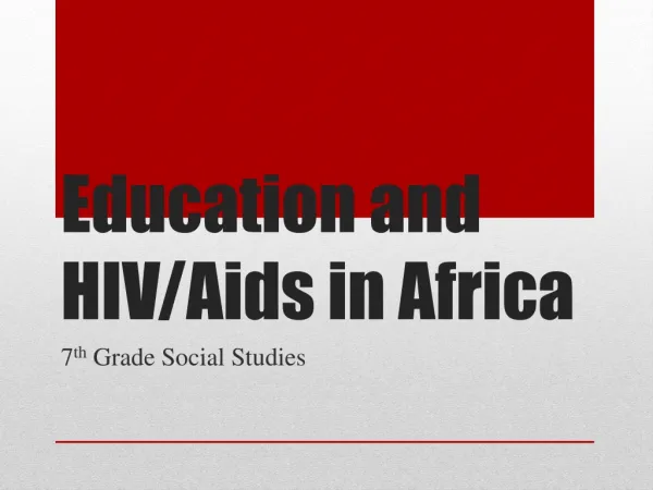 Education and HIV/Aids in Africa
