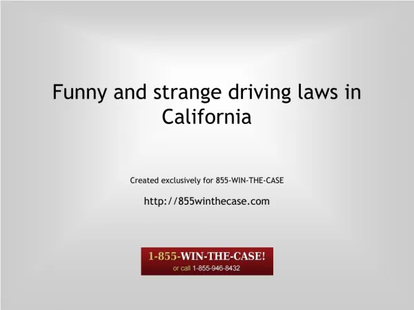 Funny Driving Laws in California