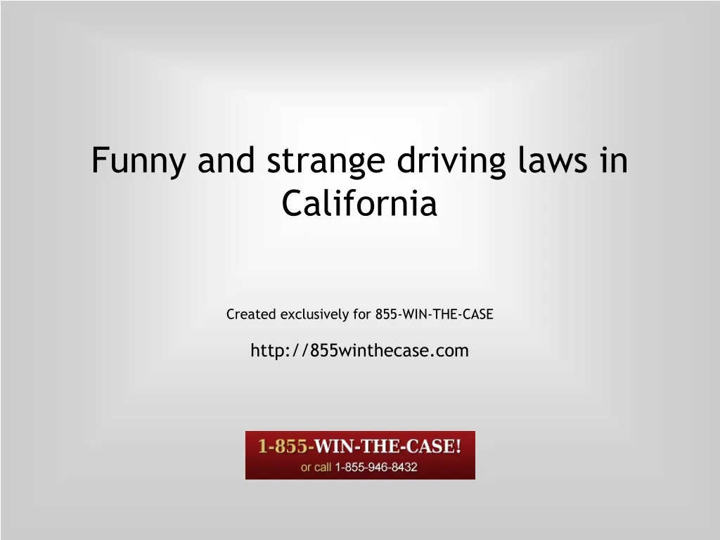 funny and strange driving laws in california