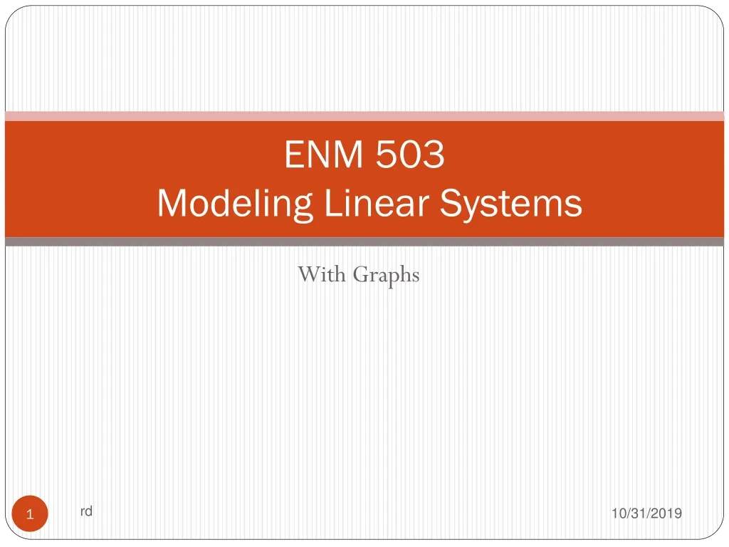 enm 503 modeling linear systems