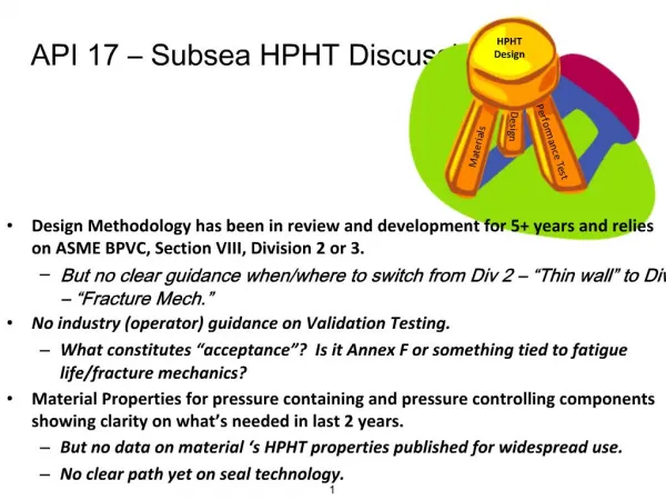 API 17 Subsea HPHT Discussion