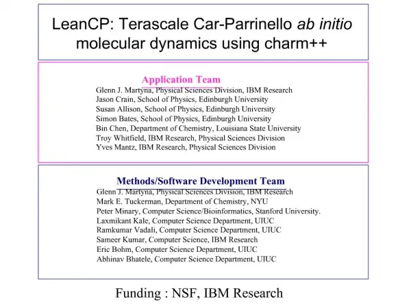 LeanCP: Terascale Car-Parrinello ab initio molecular dynamics using charm