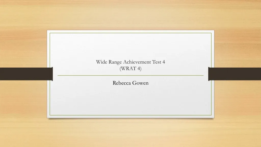 wide range achievement test 4 wrat 4