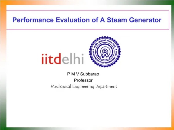 Performance Evaluation of A Steam Generator