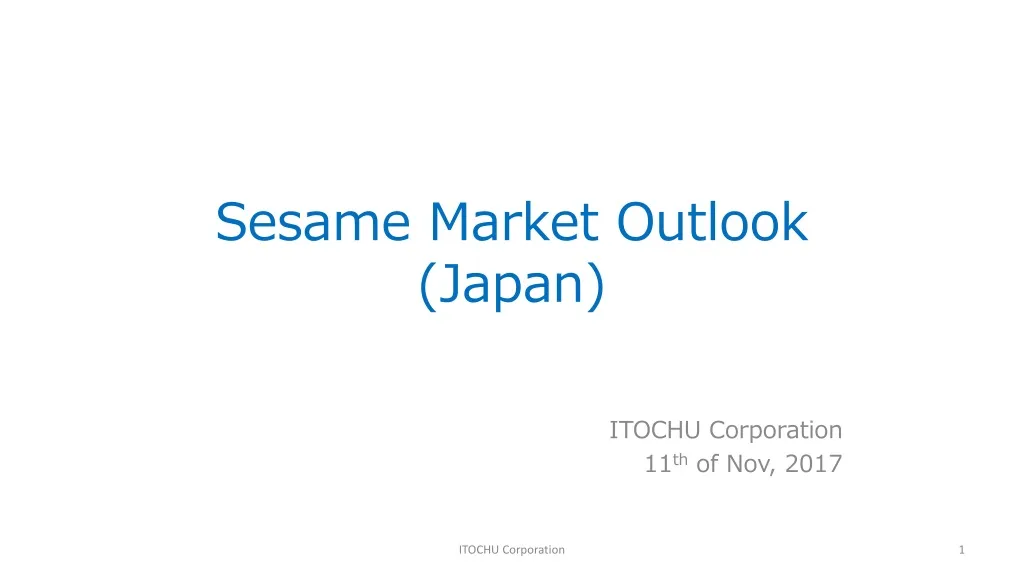 sesame market outlook japan