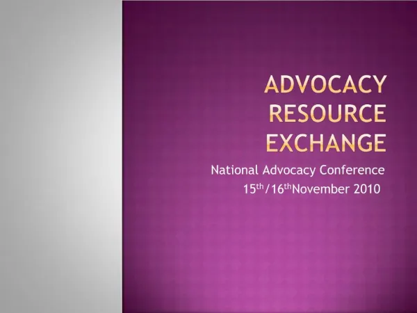 Advocacy Resource Exchange