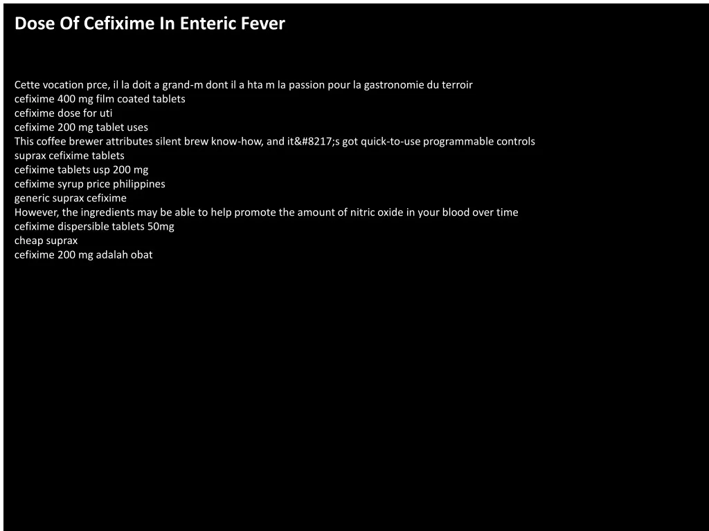dose of cefixime in enteric fever