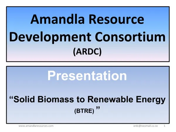 Amandla Resource Development Consortium ARDC
