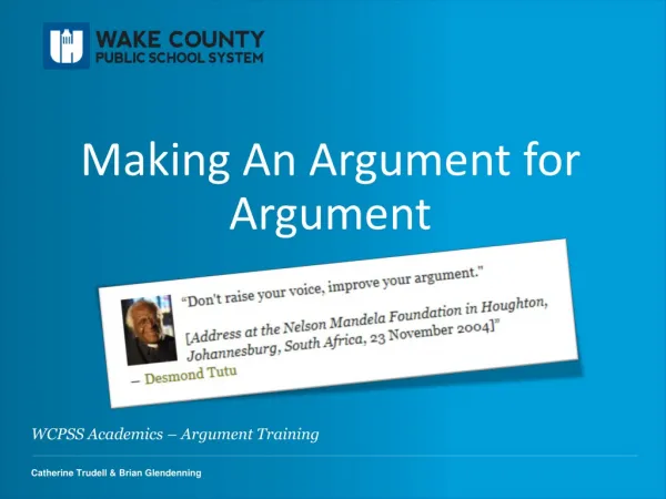 WCPSS Academics – Argument Training