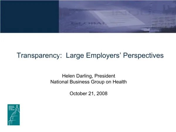 Transparency: Large Employers Perspectives