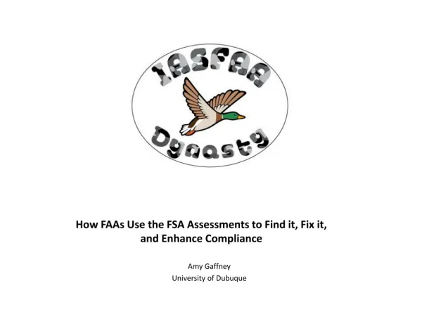 How FAAs Use the FSA Assessments to Find it, Fix it, and Enhance Compliance