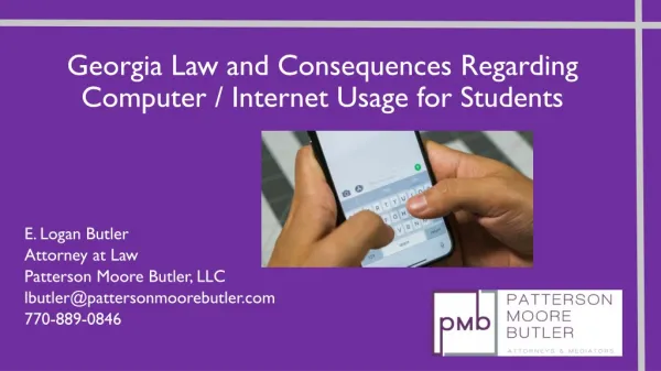 Georgia Law and Consequences Regarding Computer / Internet Usage for Students