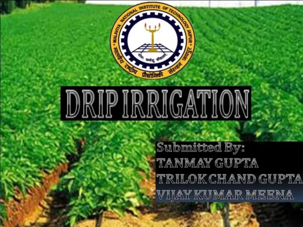 Introduction System components Advantages Drip irrigation payback wizard Drip irrigation scheduling Important tips for