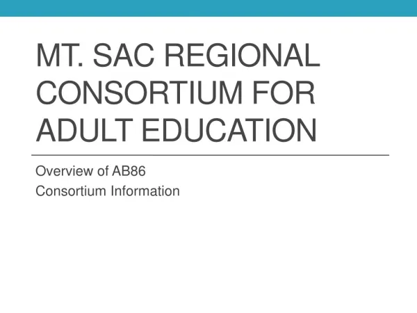 Mt. SAC Regional Consortium for Adult Education