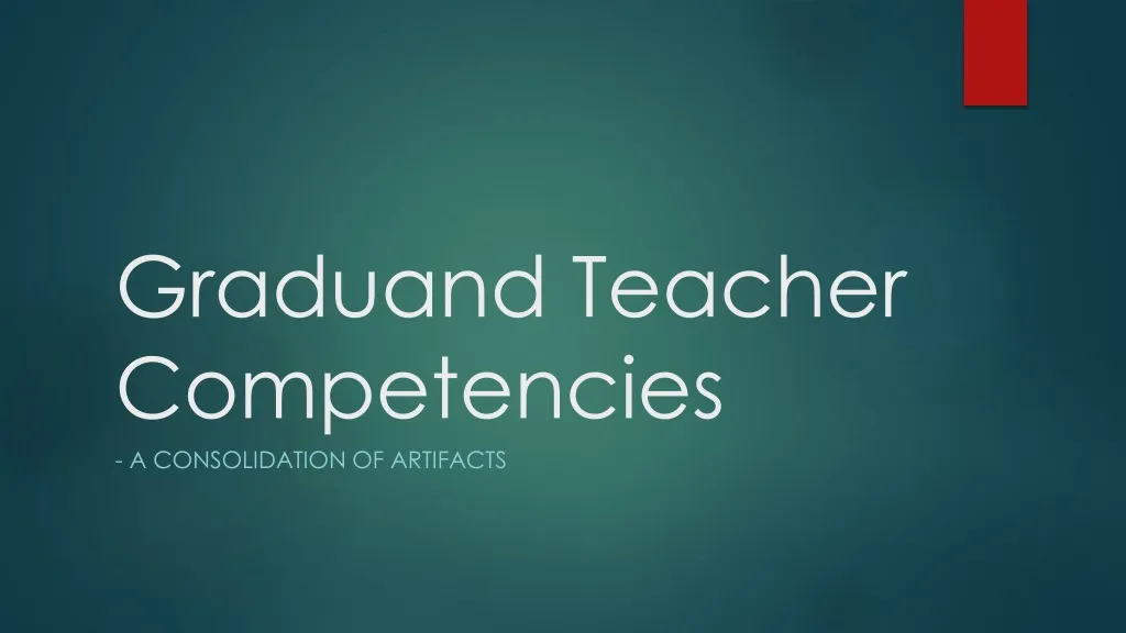 graduand teacher competencies