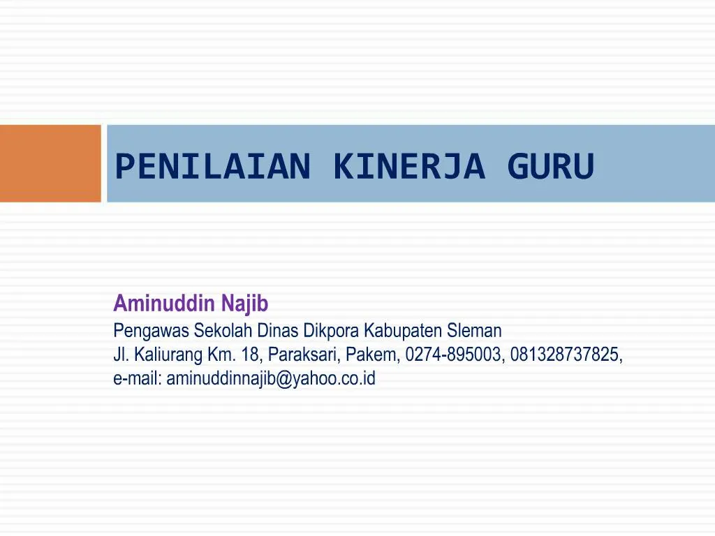 Ppt Penilaian Kinerja Guru Powerpoint Presentation Free Download