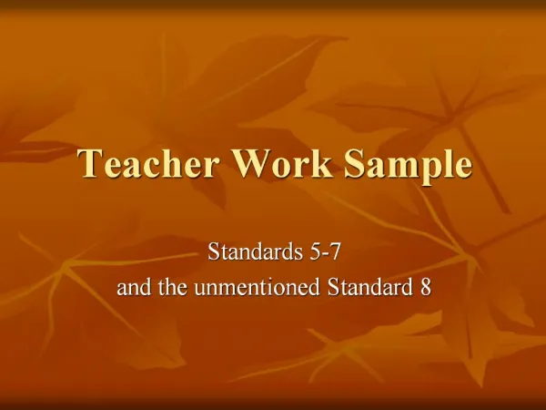 Teacher Work Sample