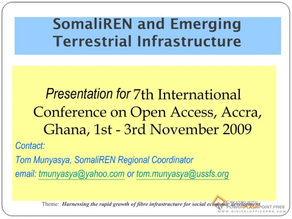 SomaliREN and Emerging Terrestrial Infrastructure
