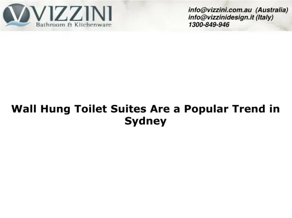 Wall Hung Toilet Suites Are a Popular Trend in Sydney