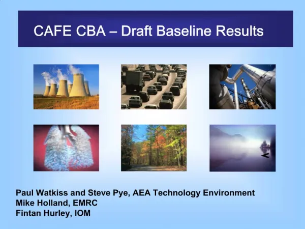 CAFE CBA Draft Baseline Results