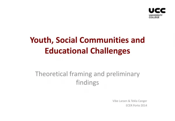 Youth, Social Communities and Educational Challenges